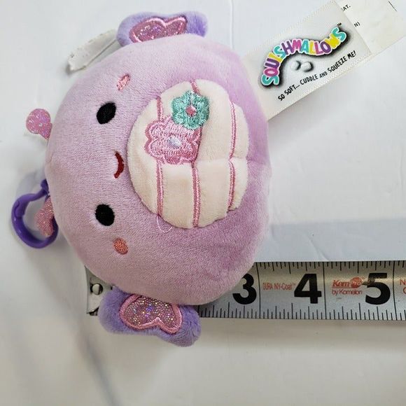 Squishmallows 2020 Purple Brenda Butterfly Plush Clip On 3" Stuffed Toy Keychain - Picture 9 of 9
